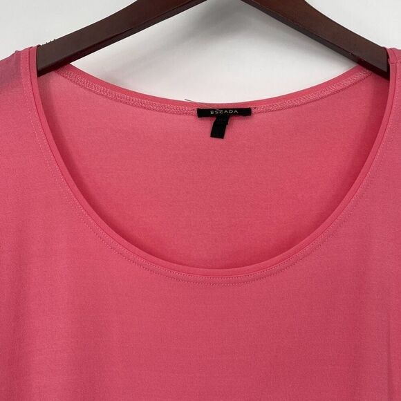 Escada Scoop Neck Long Sleeve Stretch Pullover Top Barbie Pink Size 40 Medium - Picture 2 of 12